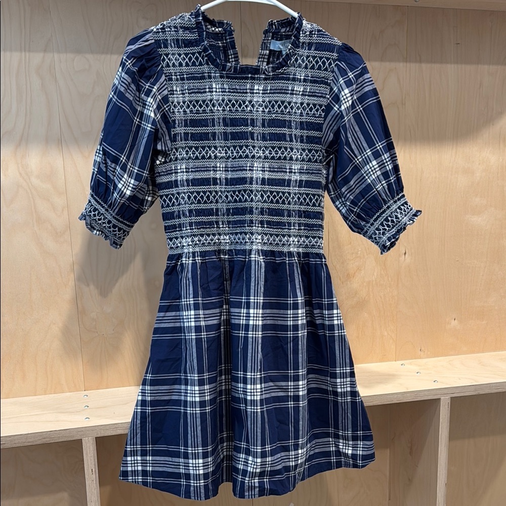 Hill House Navy Blue Plaid Dress
